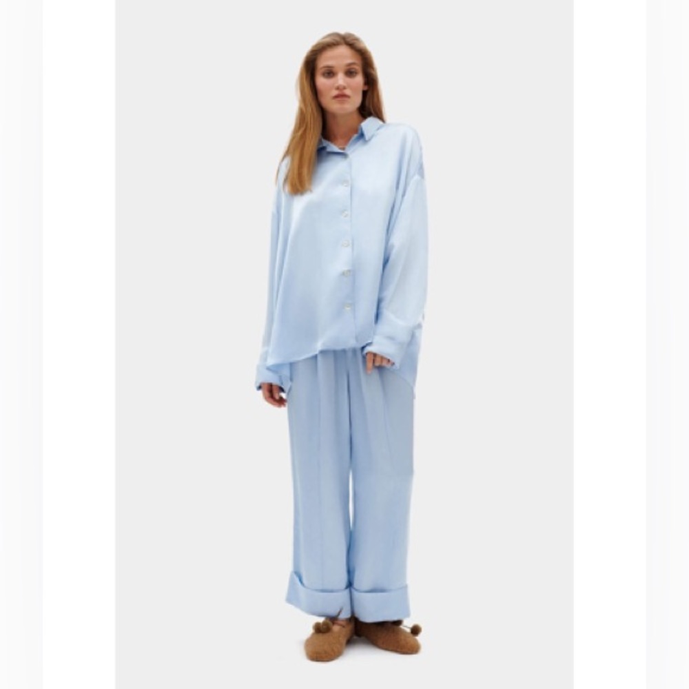 Sleeper Sizeless Blue Satin Pajama Set (NWT)